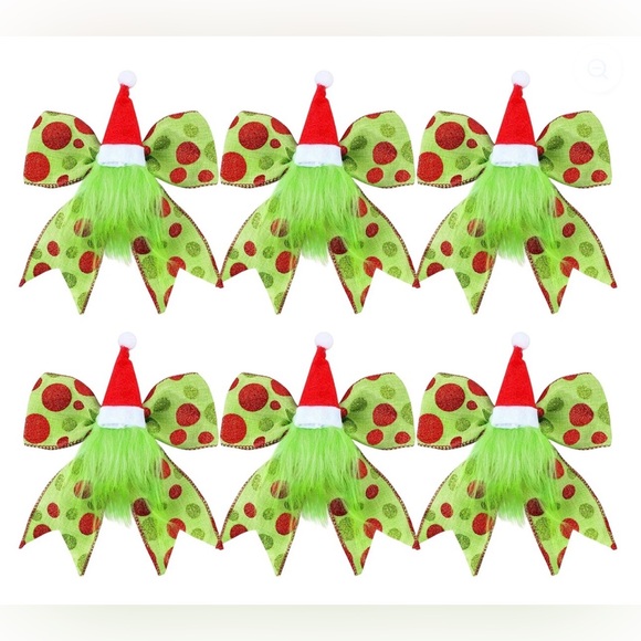 Other - NEW 12 Pc Grinchmas Bows for Tree, Wreath, Etc - Boutique